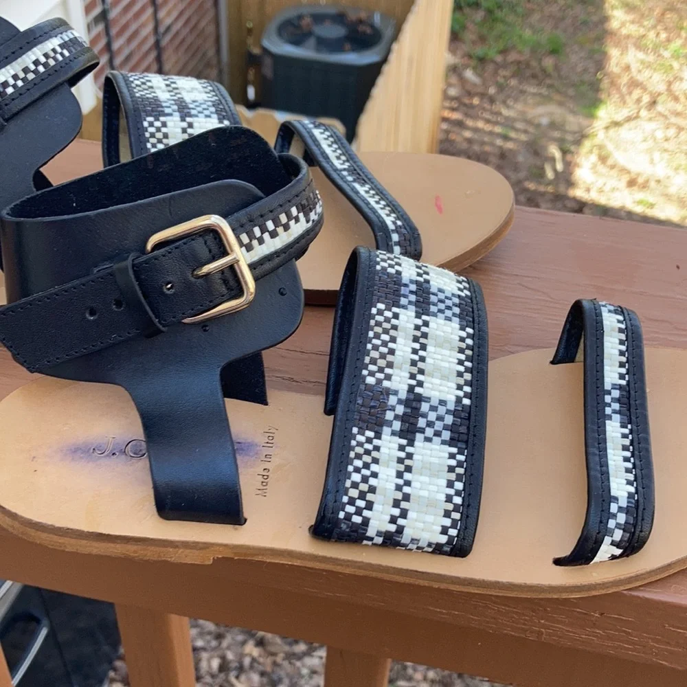 J. Crew black and white sandals